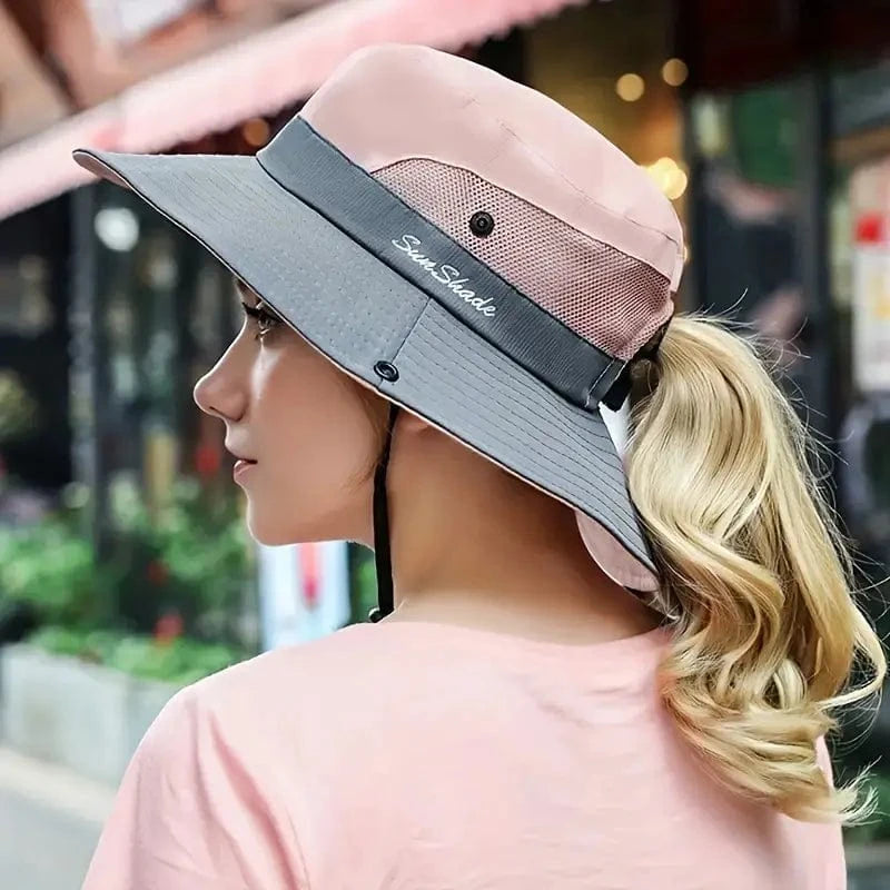 Chapeau anti-UV pour queue de cheval