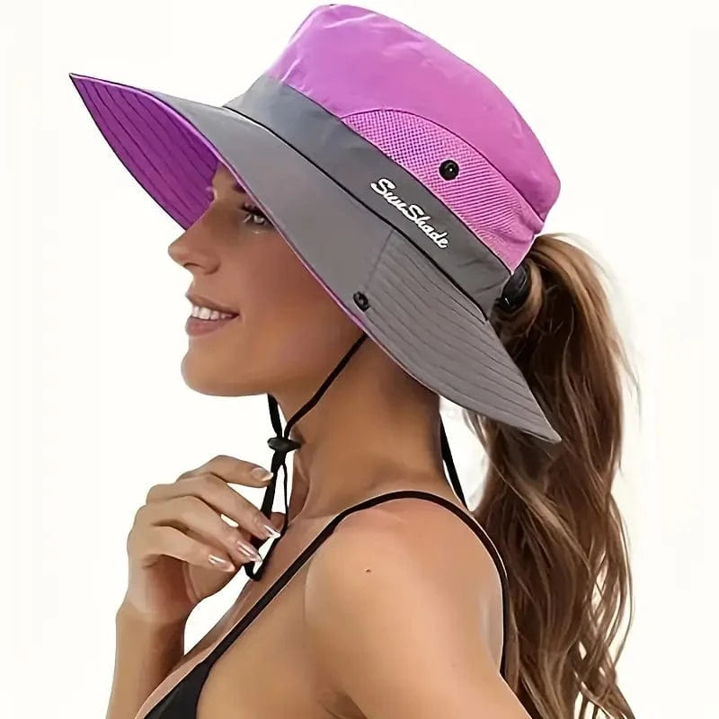 Chapeau anti-UV pour queue de cheval