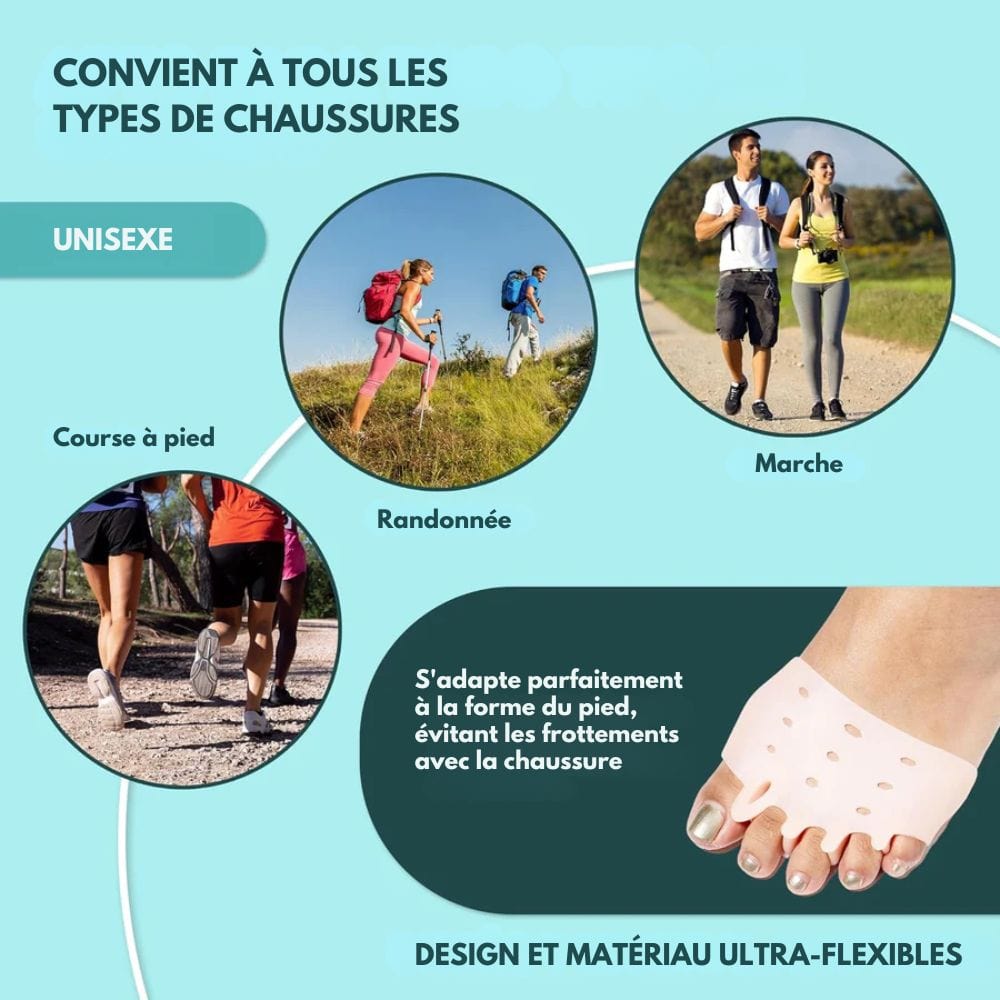 Footcare+- Soulage l’hallux valgus et protège des frottements