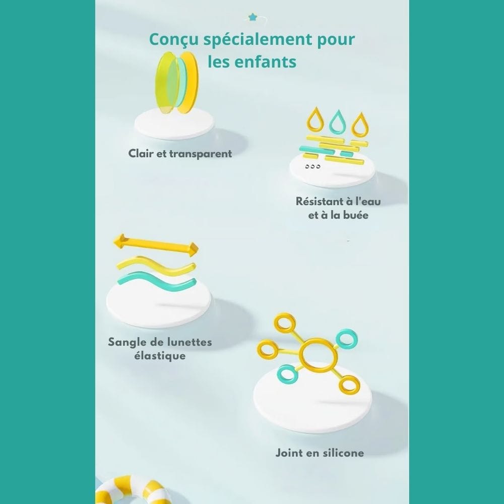 Lunettes ConfortKids – Vision large, zéro buée, 100% protection