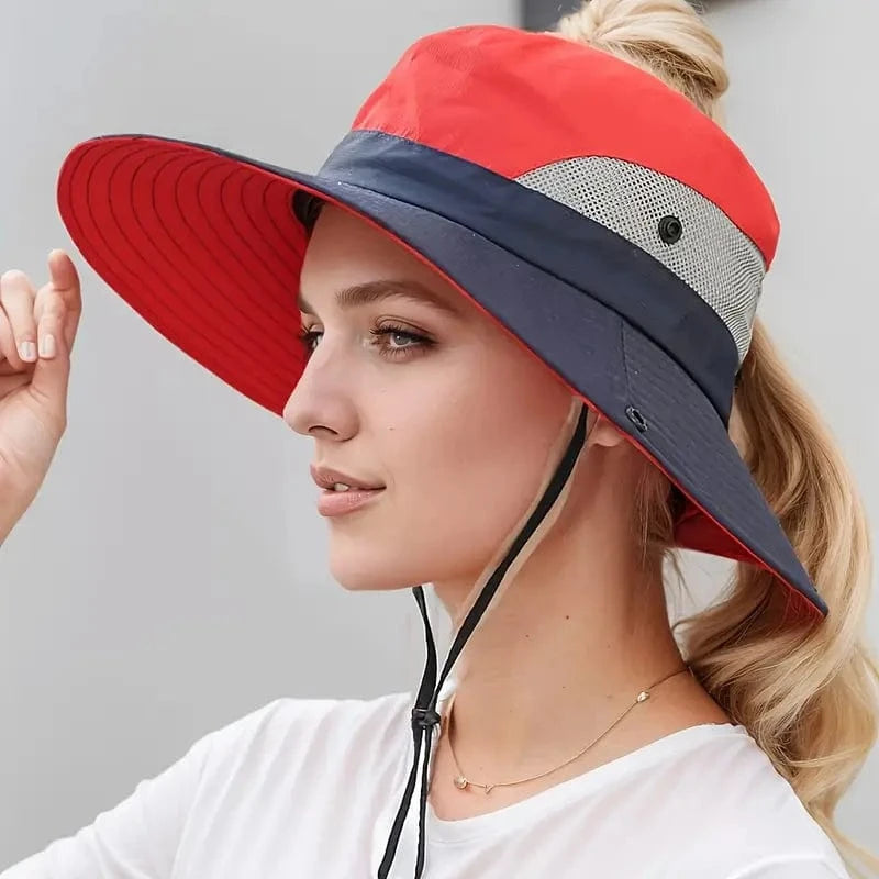 Chapeau anti-UV pour queue de cheval