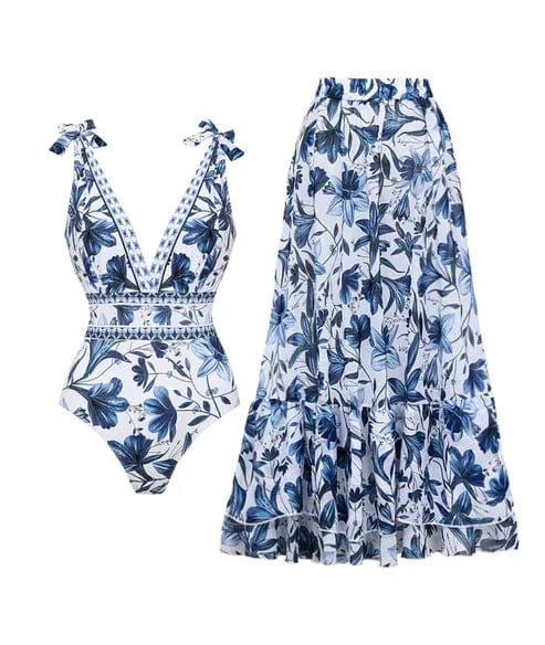 Maillot de bain avec jupe à séchage rapide