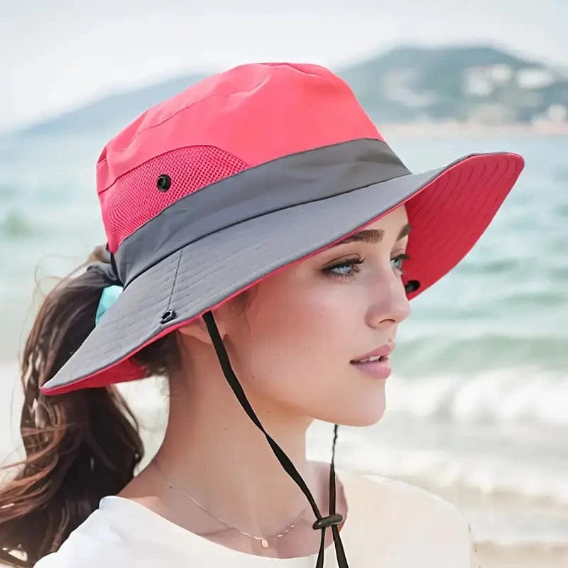 Chapeau anti-UV pour queue de cheval