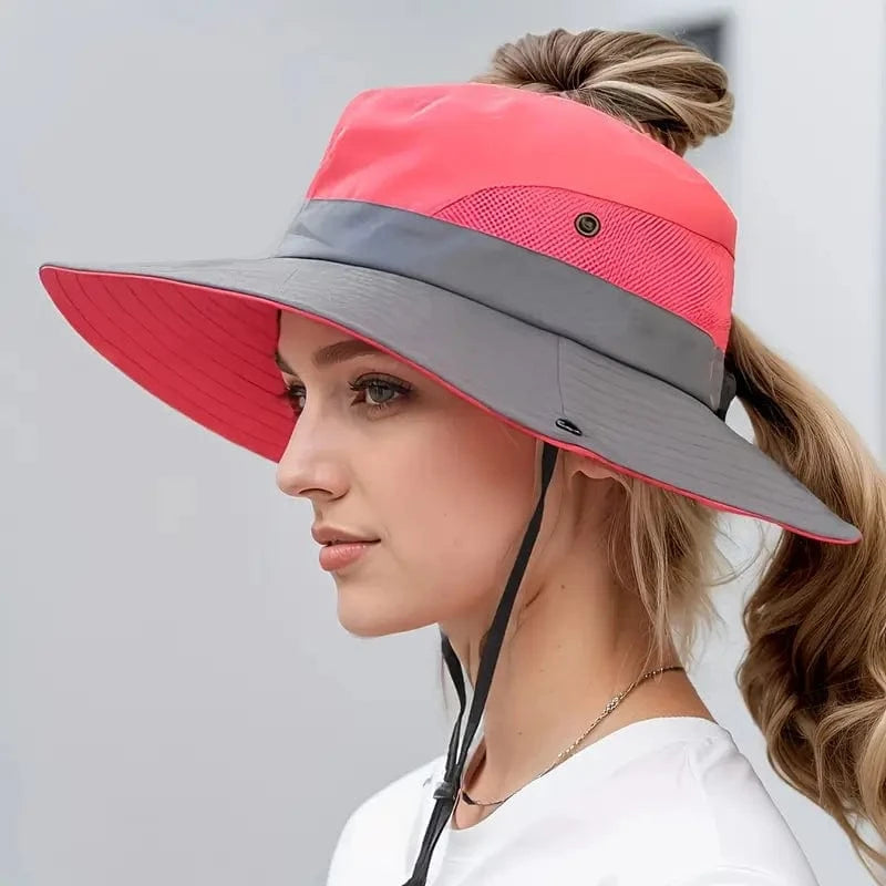 Chapeau anti-UV pour queue de cheval