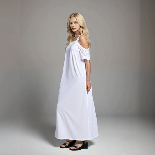 Robe longue décontractée avec épaules dénudées