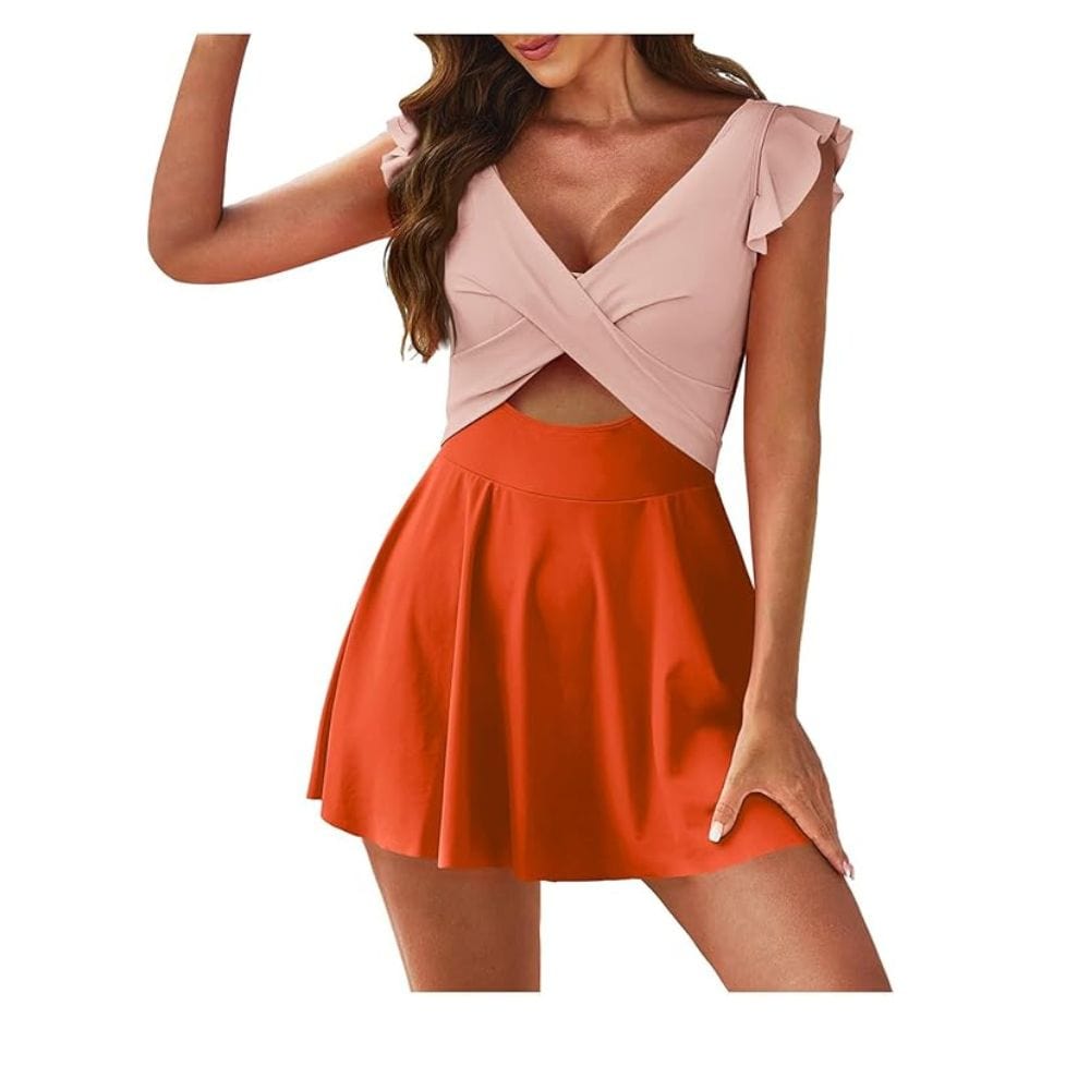 Maillot de bain cache-cœur avec jupe
