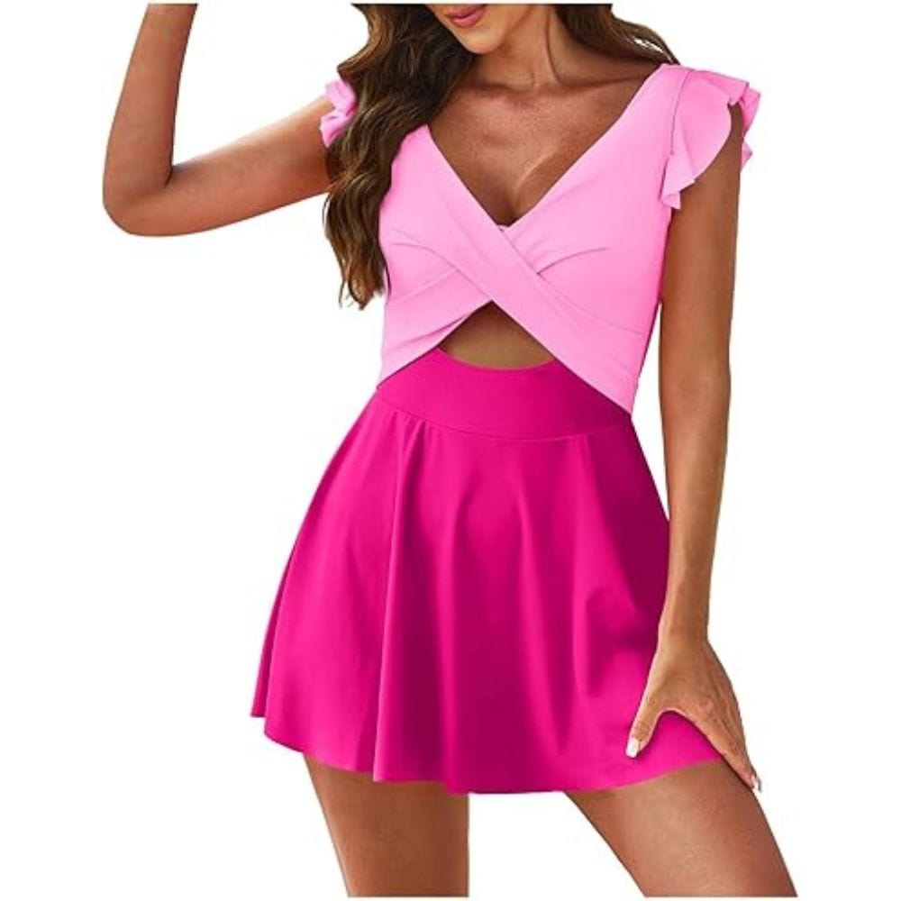 Maillot de bain cache-cœur avec jupe