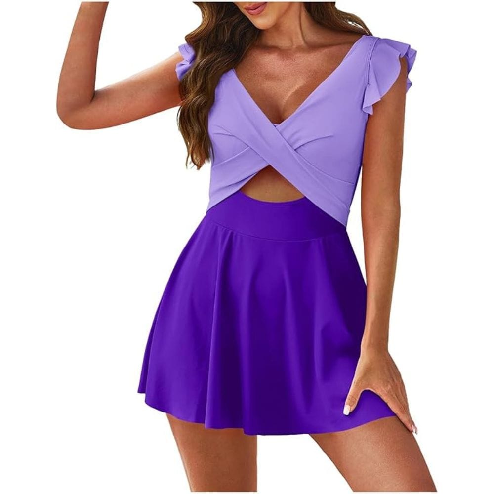 Maillot de bain cache-cœur avec jupe