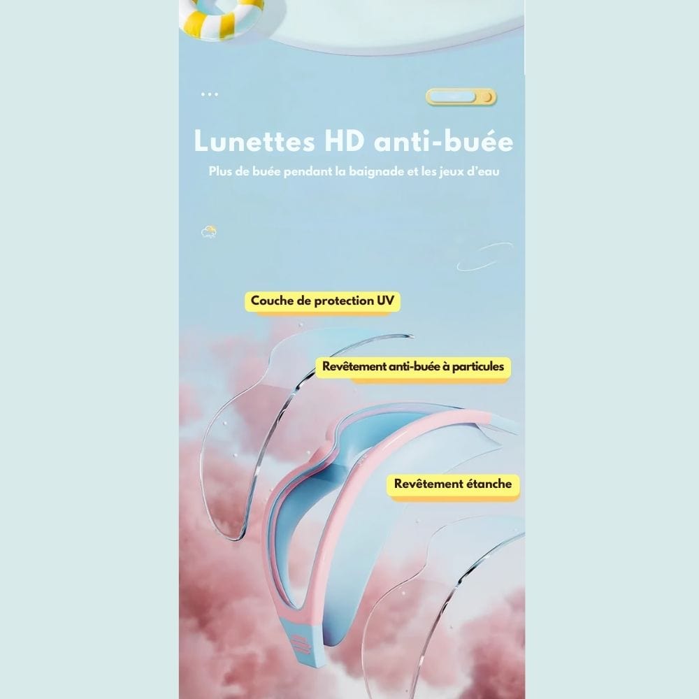 Lunettes ConfortKids – Vision large, zéro buée, 100% protection
