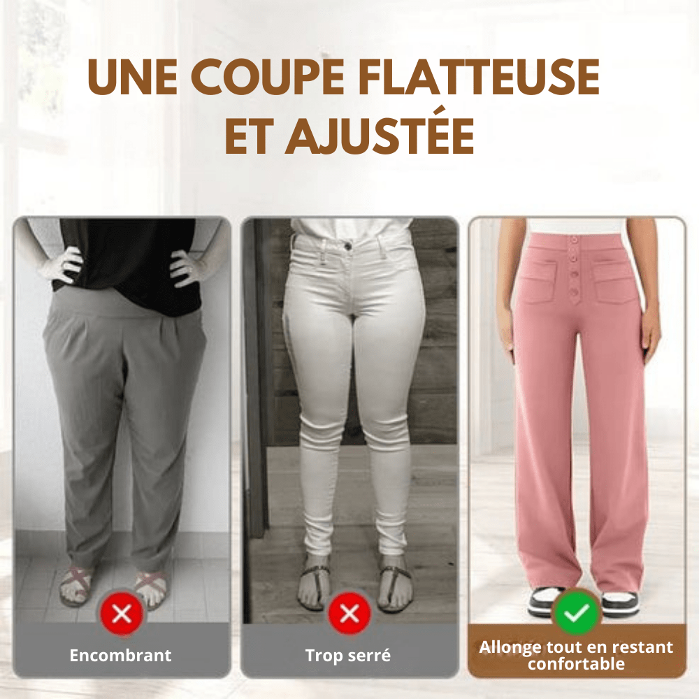 Pantalon stretch taille haute