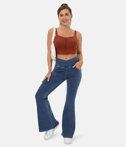 Jean Flare taille haute croisée