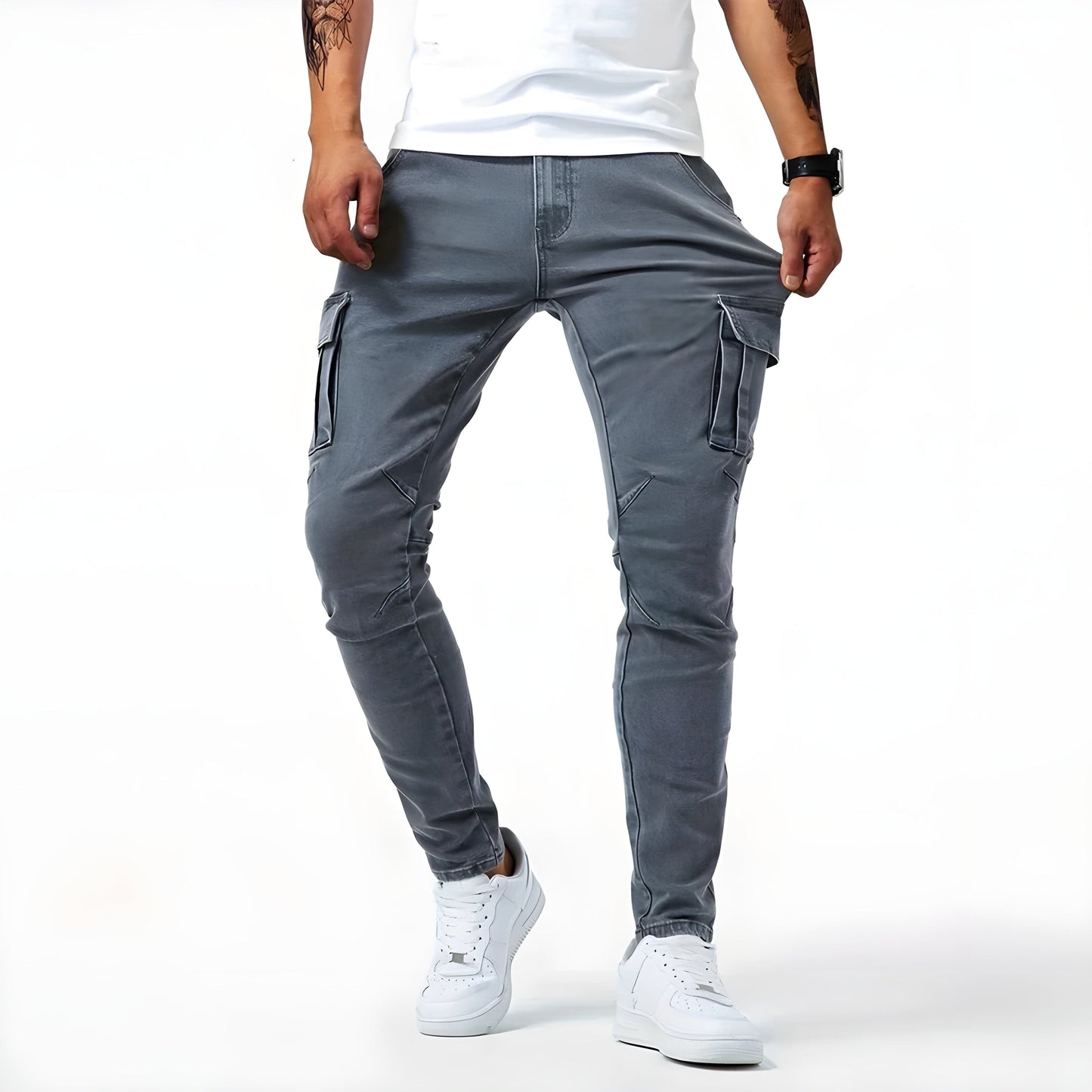 Pantalon cargo élastique