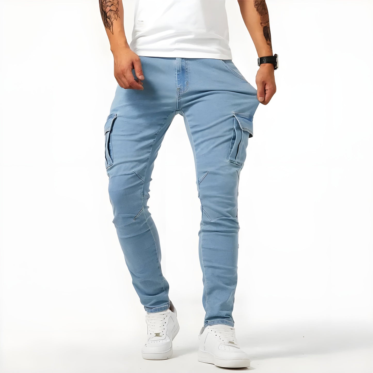 Pantalon cargo élastique