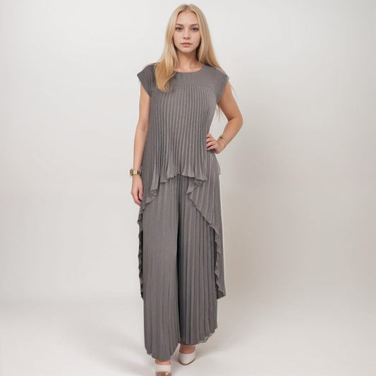Ensemble plissé asymétrique et habillé