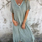 Robe longue bohême à col en V
