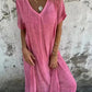 Robe longue bohême à col en V