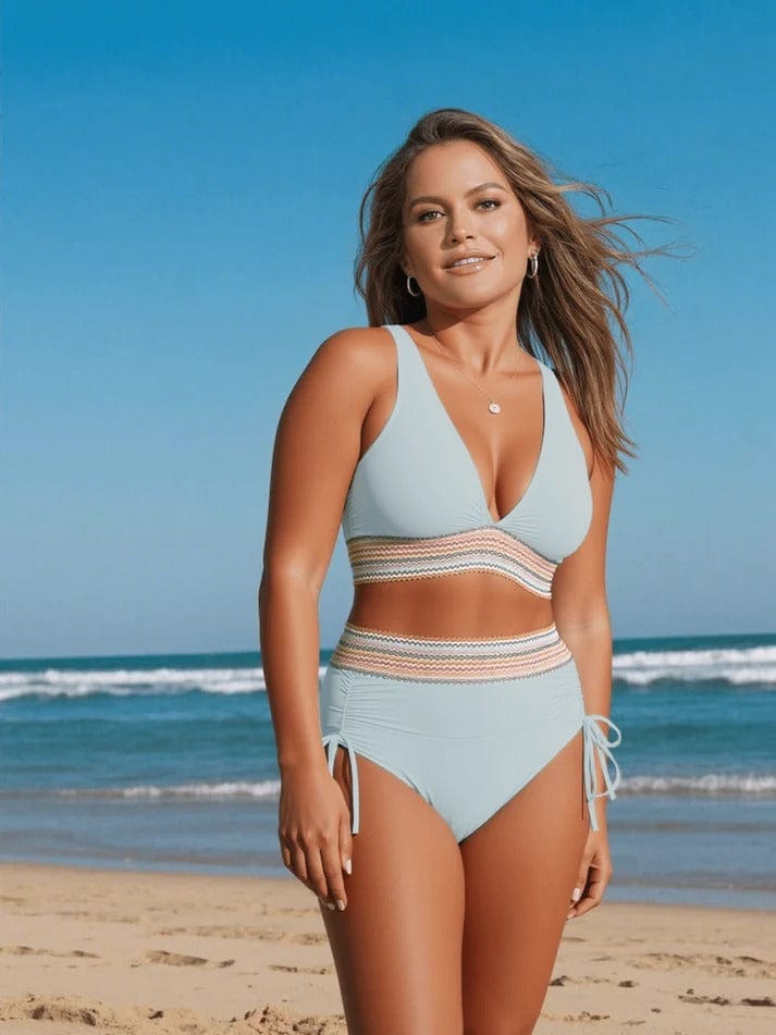 Bikini élégant taille haute sculptant