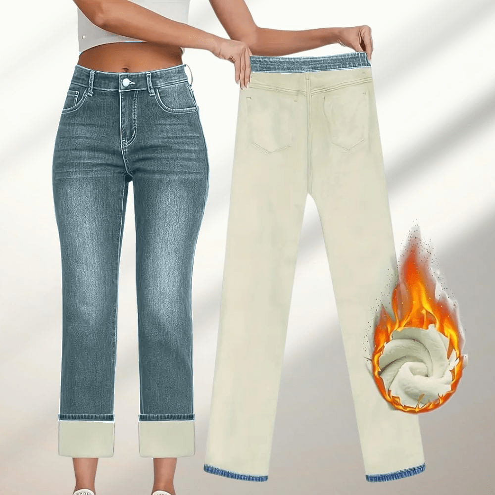 Pantalon jean molletonné